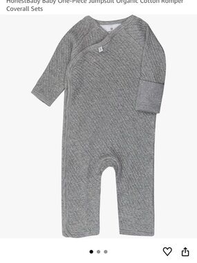 NWOT HONEST 100% Organic Cotton Gray Quilted-Texture One-Piece